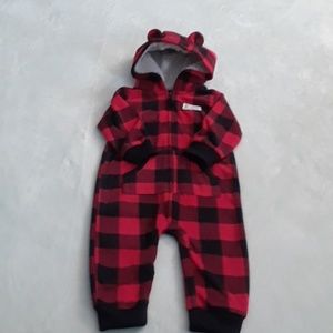 Baby boy fleece hoodie coverall